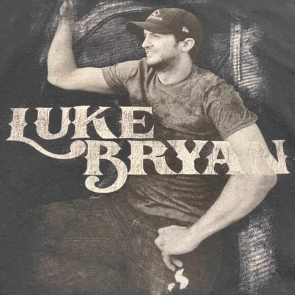 Luke Bryan On Tour Concert Shirt Adult Medium Black Gildan Soft Style Cotton Tee - Picture 9 of 10